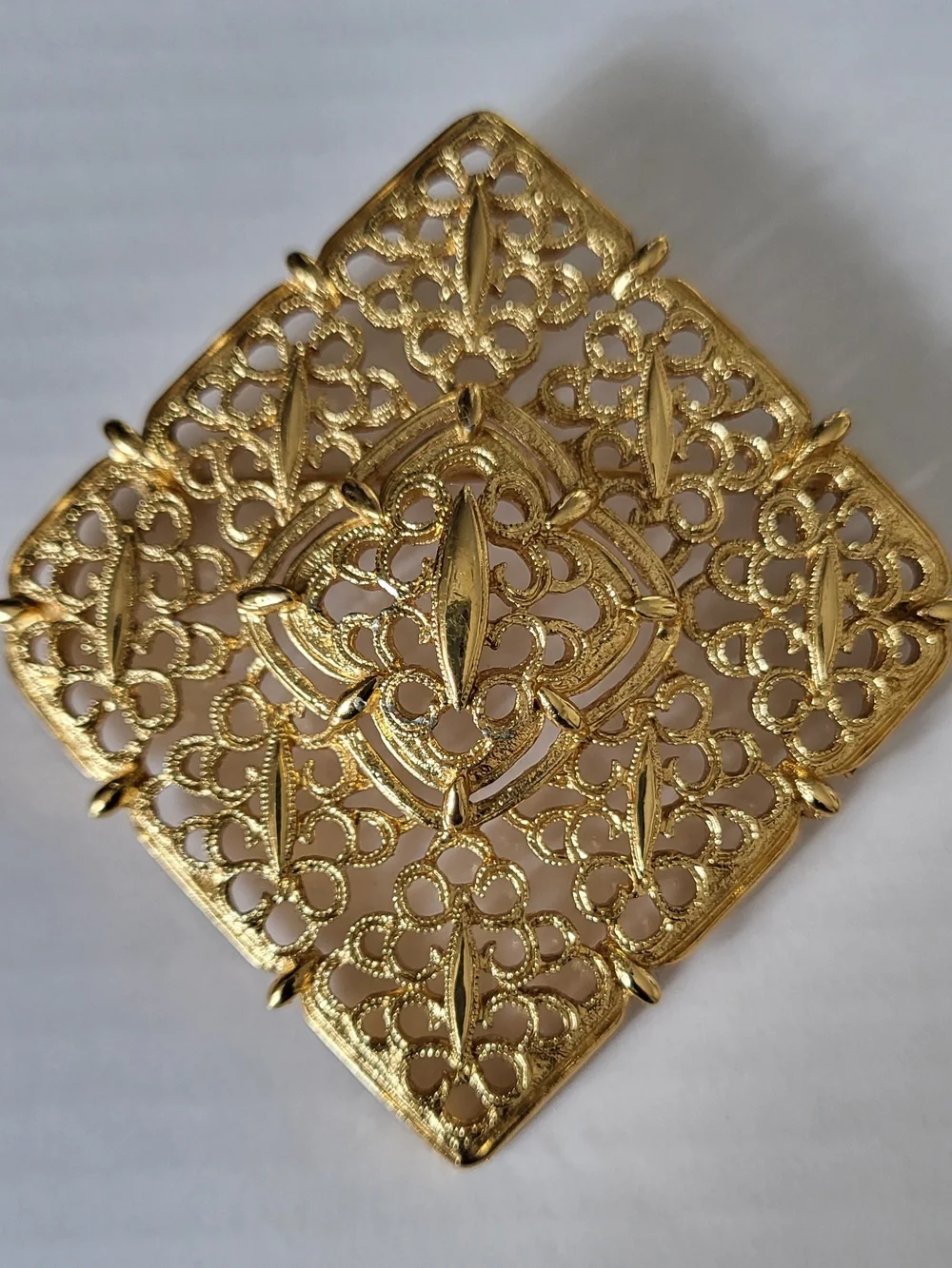 Rare Monet Chunky Goldtone  Filigree Brooch - Elegant Women's Accessory